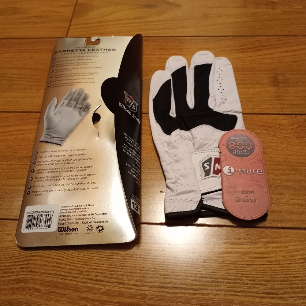 Wilson Staff Premium Cabretta Leather Golf Glove Left Hand Mens L for 13+ NEW